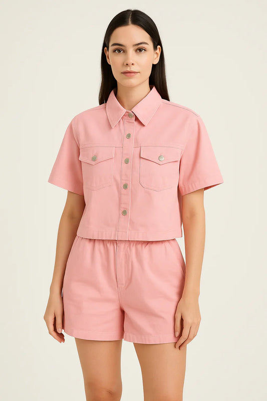 Women’s Cotton Coord Set - Shirt & Shorts - Luvani Trends & Lifestyle