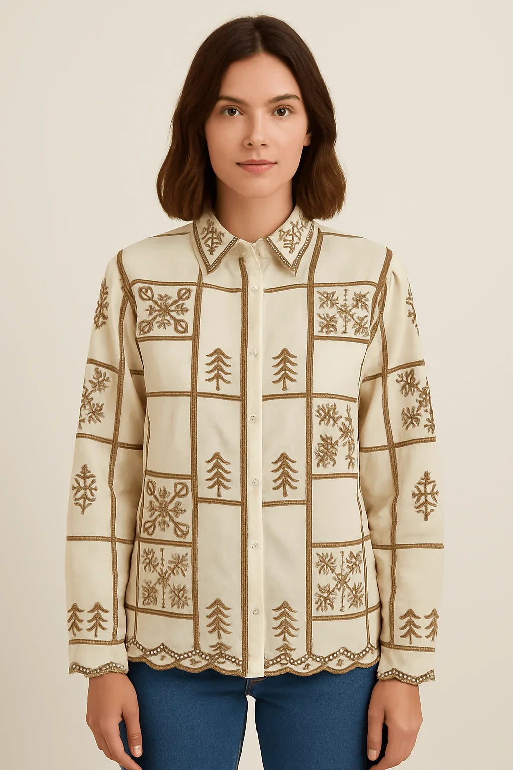 Elegant Hand-Embroidered Organza Shirts – Maroon & Cream Editions - Luvani Trends & Lifestyle