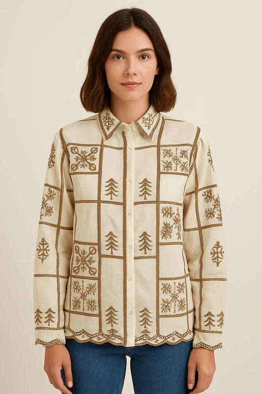 Elegant Hand-Embroidered Organza Shirts – Maroon & Cream Editions - Luvani Trends & Lifestyle