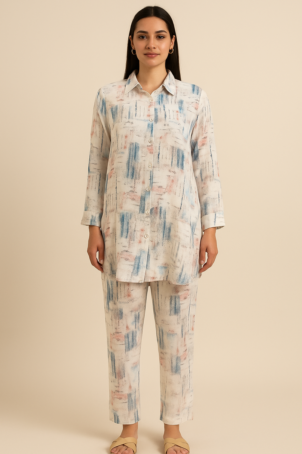 Pastel Brushstroke Print Co-ord Set