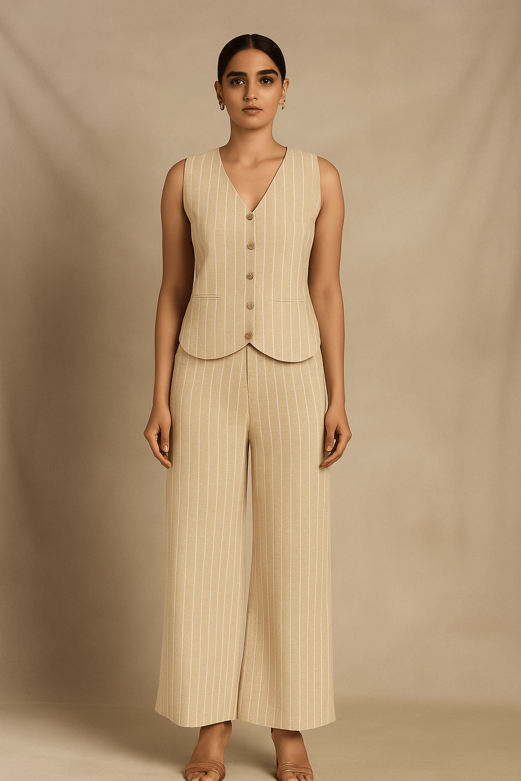 Pinstripe Sleeveless Co-ord Set