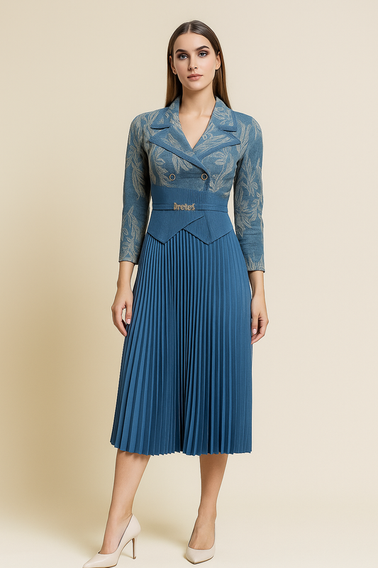 The Pleated Power Dress.