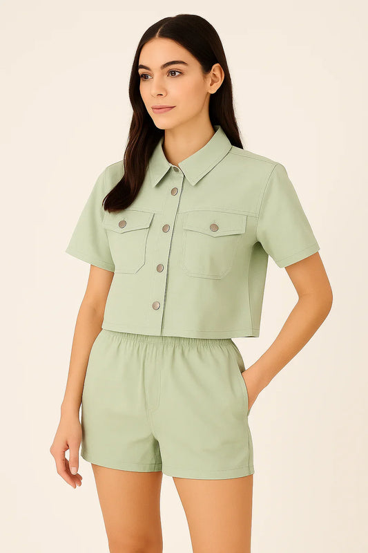 Women’s Cotton Coord Set - Shirt & Shorts - Luvani Trends & Lifestyle