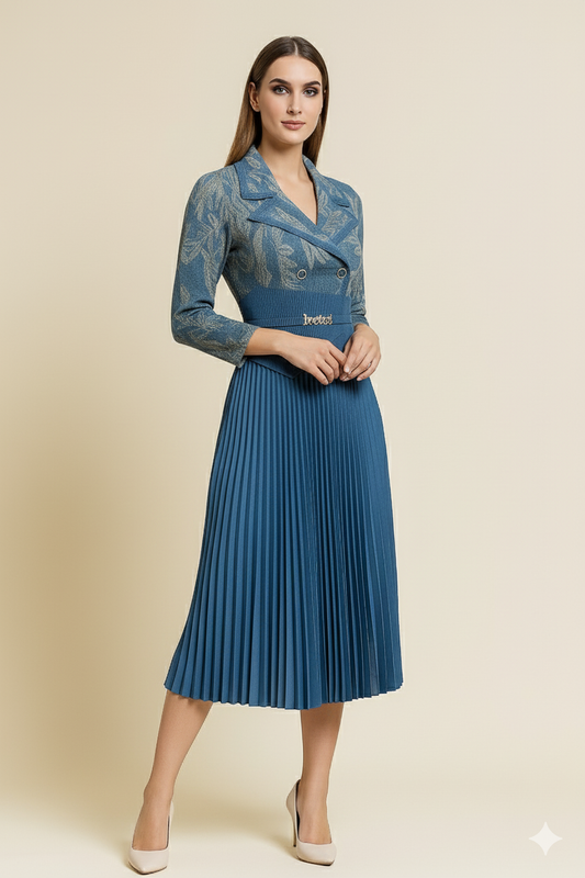 The Pleated Power Dress.