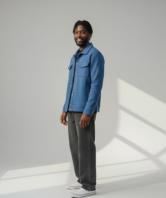 Men’s Blue Corduroy Overshirt Shacket