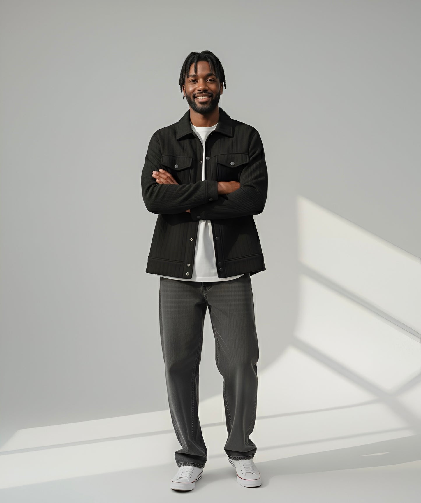 Men’s Black Corduroy Overshirt Jacket