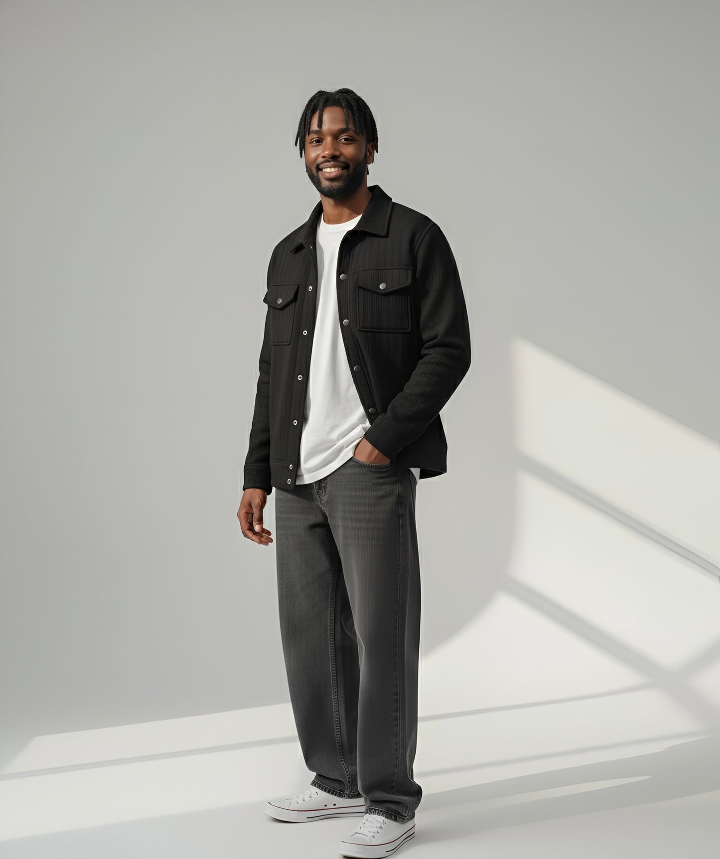 Men’s Black Corduroy Overshirt Jacket
