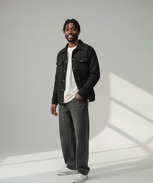 Men’s Black Corduroy Overshirt Jacket