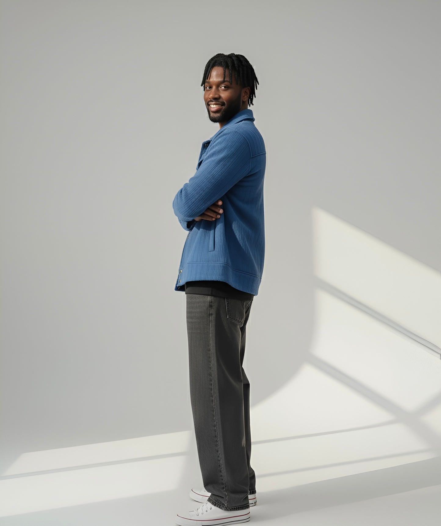 Men’s Blue Corduroy Overshirt Shacket