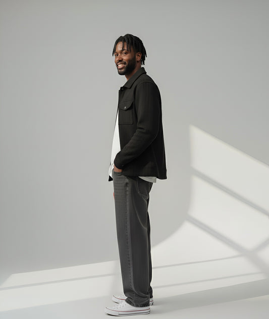 Men’s Black Corduroy Overshirt Jacket
