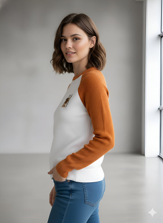 Alpine Theme Raglan Knit Sweater