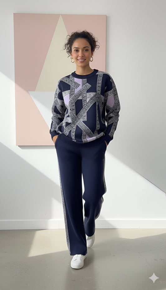 Luxury Geometric Knit Co-ord Set