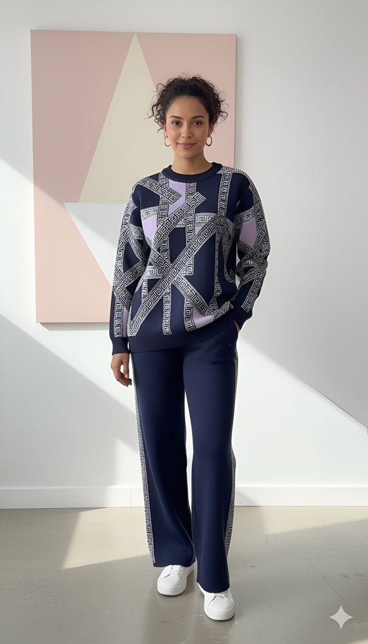 Luxury Geometric Knit Co-ord Set