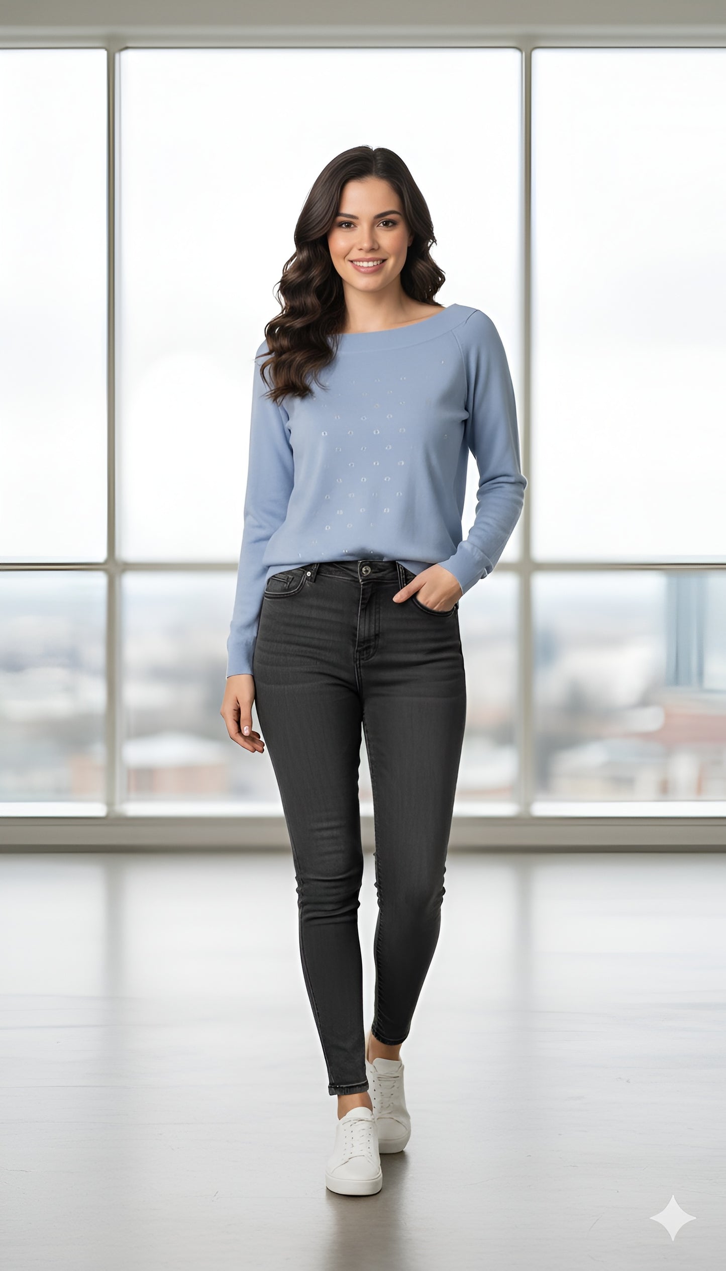 The Stardust Knit Boat-Neck Top