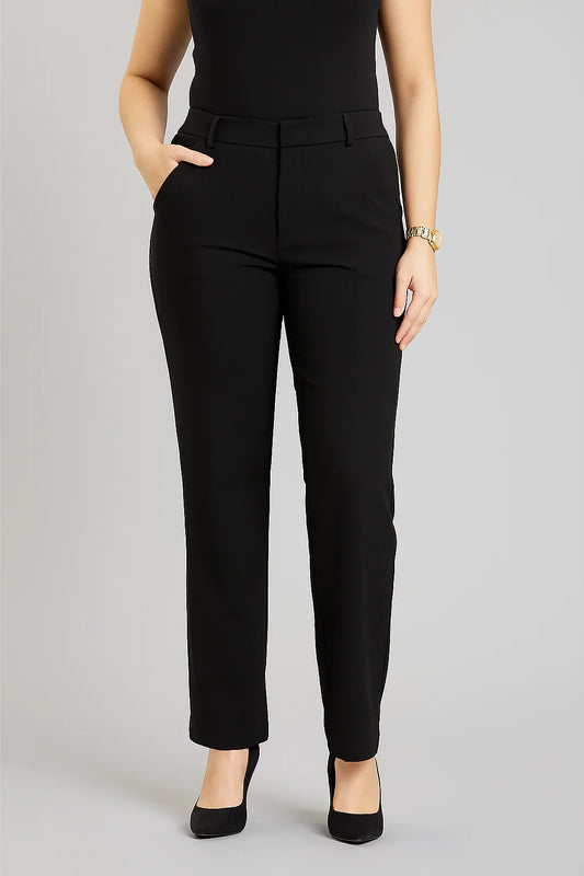 Tailored Black Straight-Leg Trousers - Luvani Trends & Lifestyle