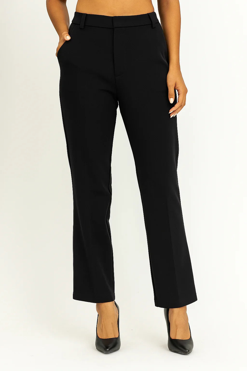 Tailored Black Straight-Leg Trousers - Luvani Trends & Lifestyle
