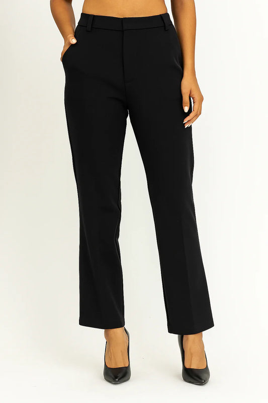 Tailored Black Straight-Leg Trousers - Luvani Trends & Lifestyle