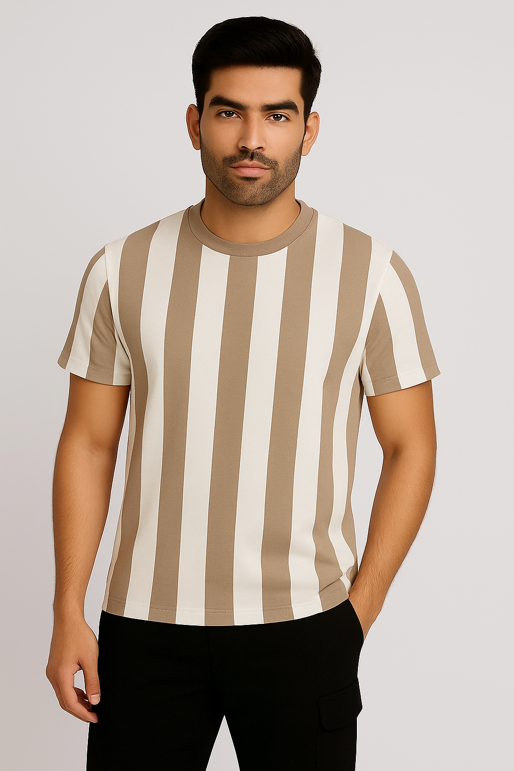 Round Neck Tshirt Coffee color