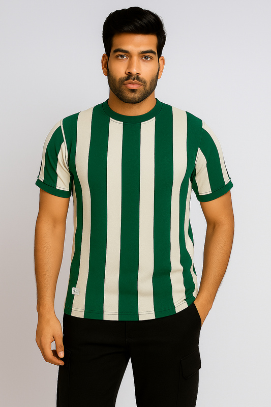 Round Neck Deep Green color