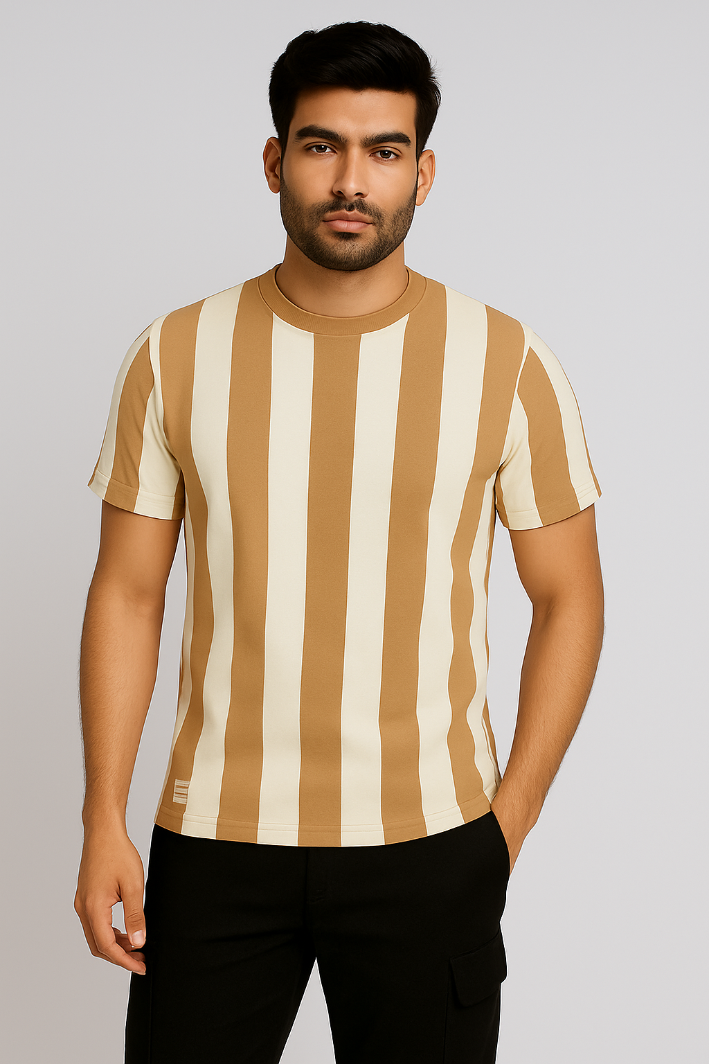 Round Neck Tshirt Light Brown color