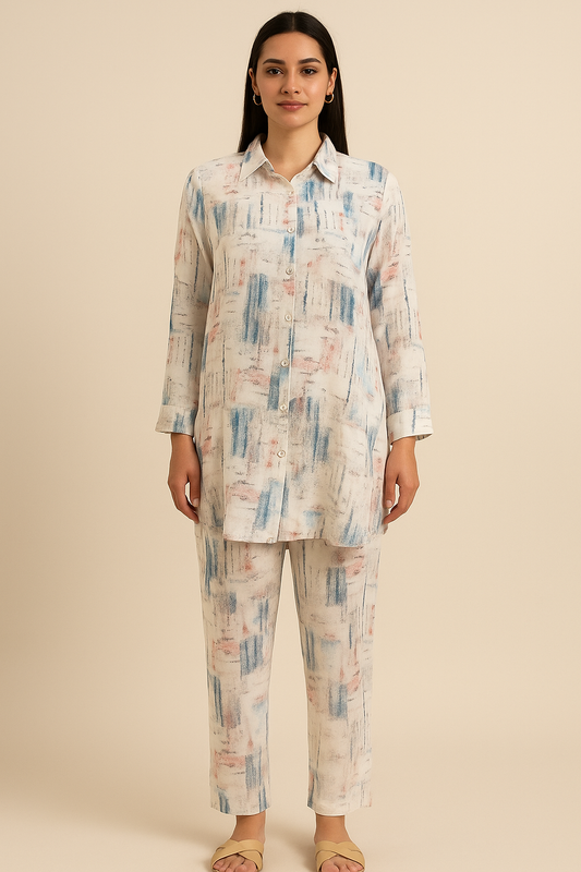 Pastel Brushstroke Print Co-ord Set