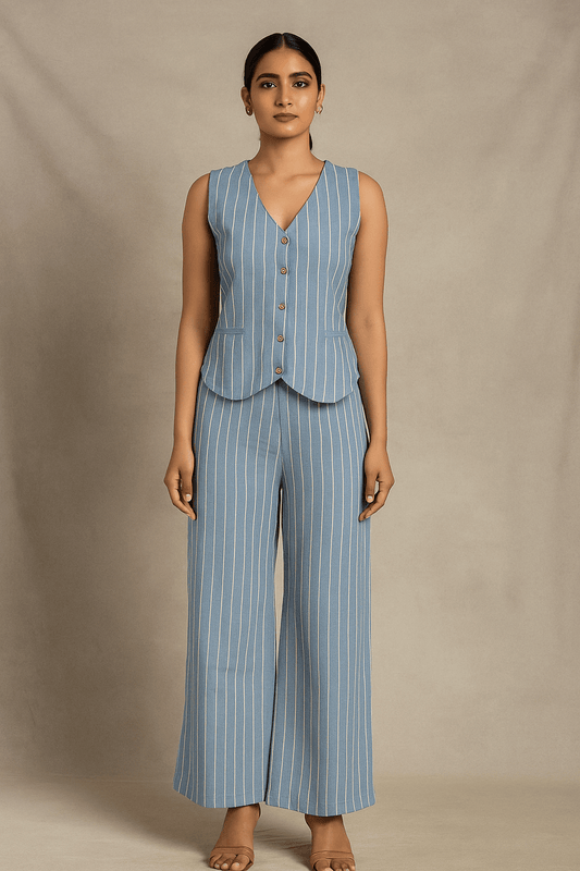 Pinstripe Sleeveless Co-ord Set