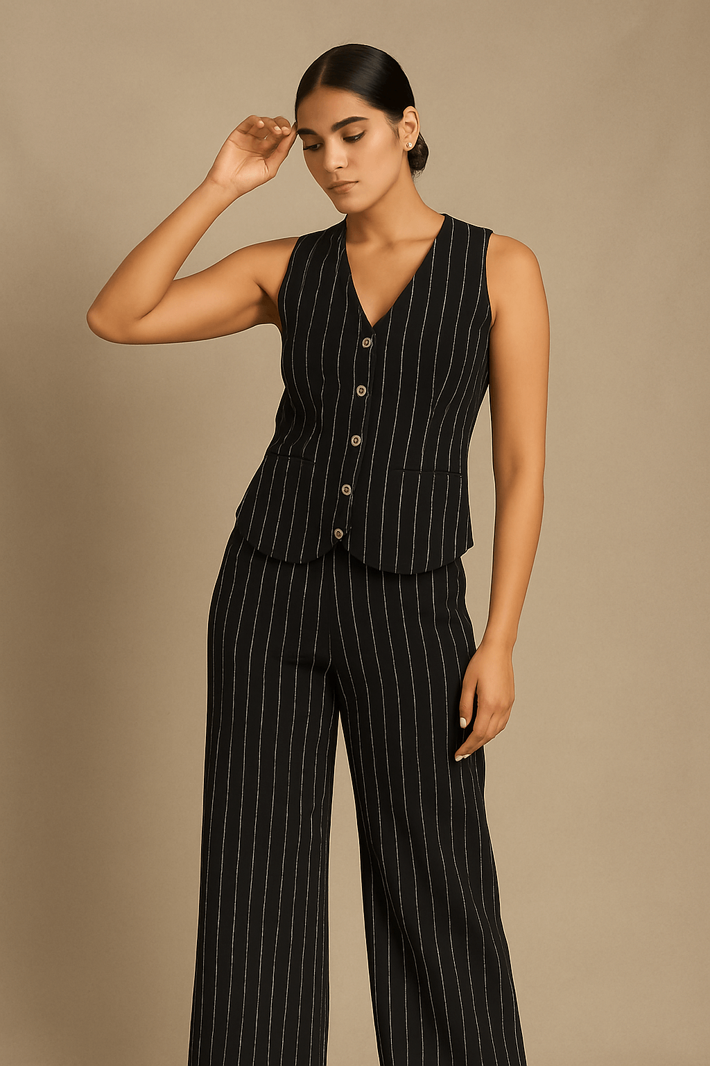 Pinstripe Sleeveless Co-ord Set